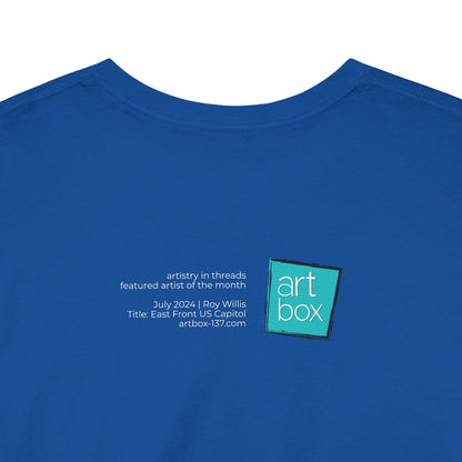 "East Front US Capitol" Artistry in Threads Series T-Shirt | July 2024 Collection - Printify - Art Box Gallery