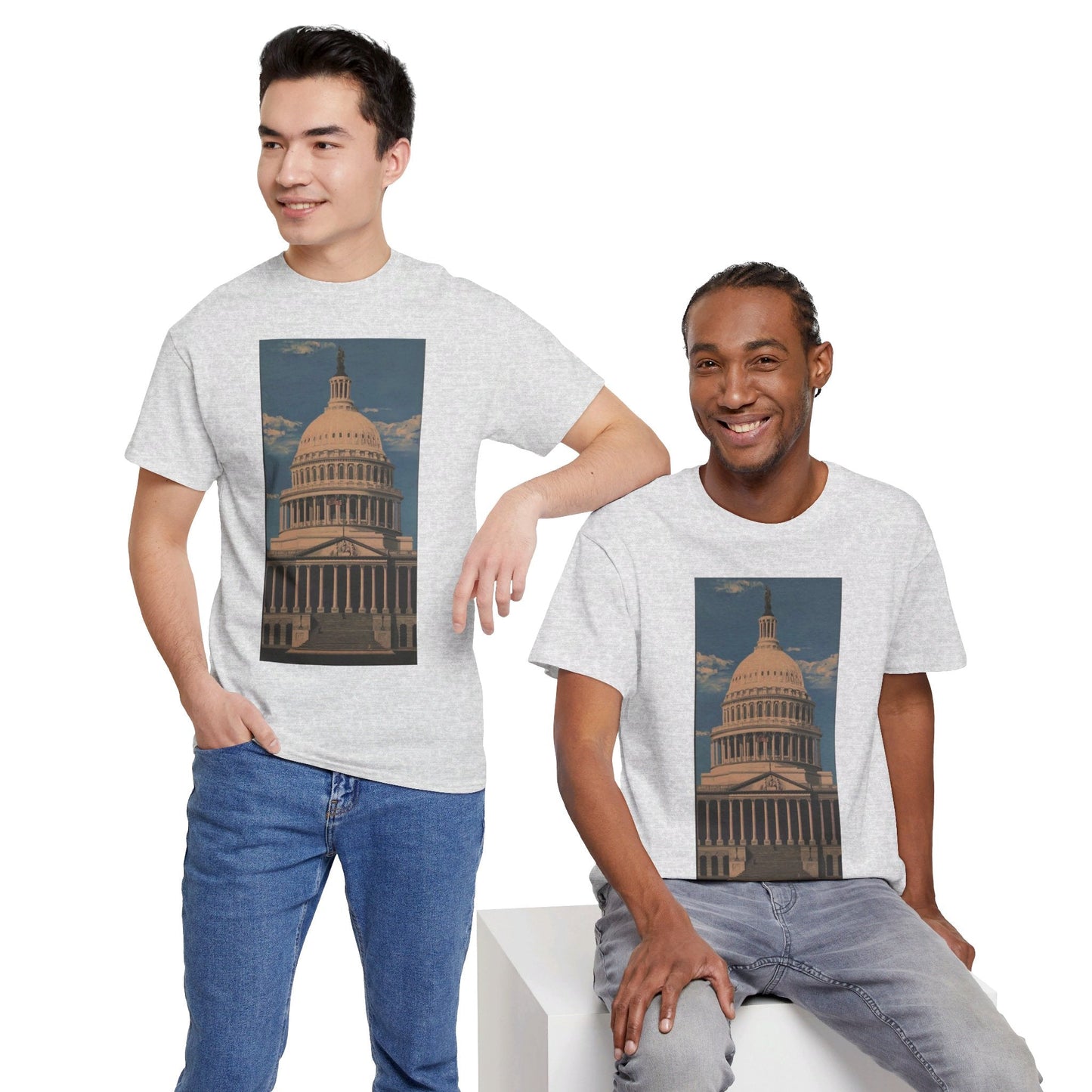 "East Front US Capitol" Artistry in Threads Series T-Shirt | July 2024 Collection - Printify - Art Box Gallery