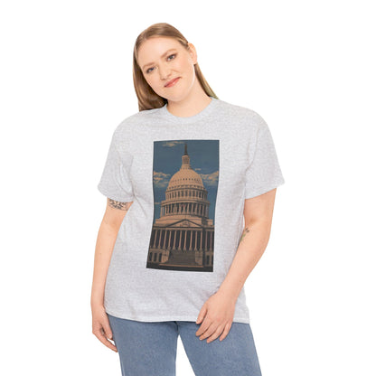 "East Front US Capitol" Artistry in Threads Series T-Shirt | July 2024 Collection - Printify - Art Box Gallery