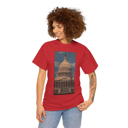 "East Front US Capitol" Artistry in Threads Series T-Shirt | July 2024 Collection - Printify - Art Box Gallery