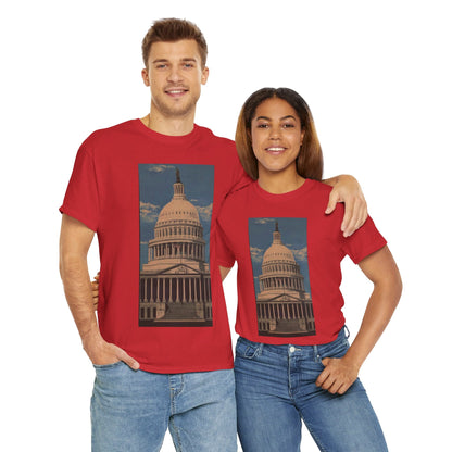 "East Front US Capitol" Artistry in Threads Series T-Shirt | July 2024 Collection - Printify - Art Box Gallery