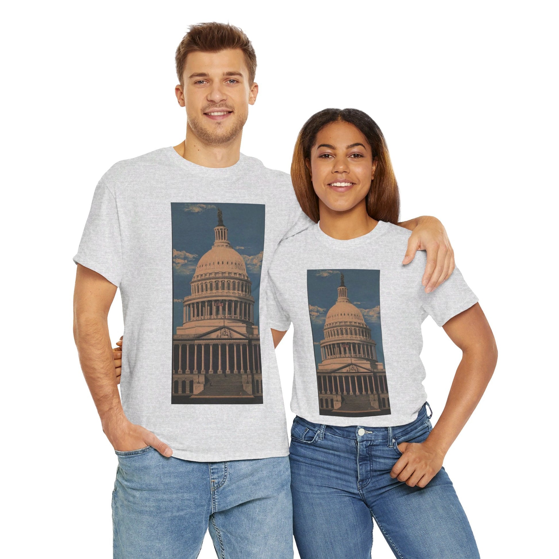 "East Front US Capitol" Artistry in Threads Series T-Shirt | July 2024 Collection - Printify - Art Box Gallery