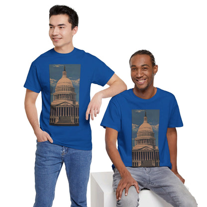 "East Front US Capitol" Artistry in Threads Series T-Shirt | July 2024 Collection - Printify - Art Box Gallery