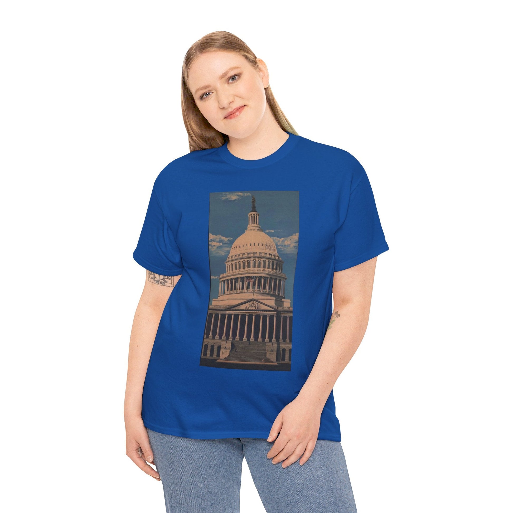 "East Front US Capitol" Artistry in Threads Series T-Shirt | July 2024 Collection - Printify - Art Box Gallery