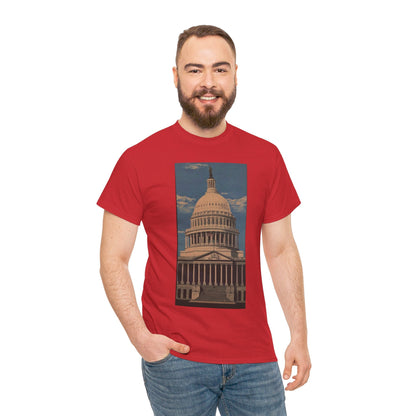 "East Front US Capitol" Artistry in Threads Series T-Shirt | July 2024 Collection - Printify - Art Box Gallery