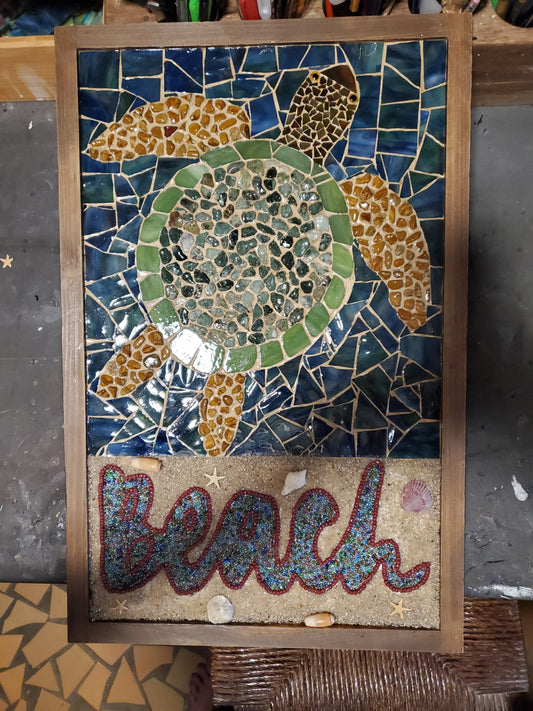 Sea Turtle in Ocean and BEACH