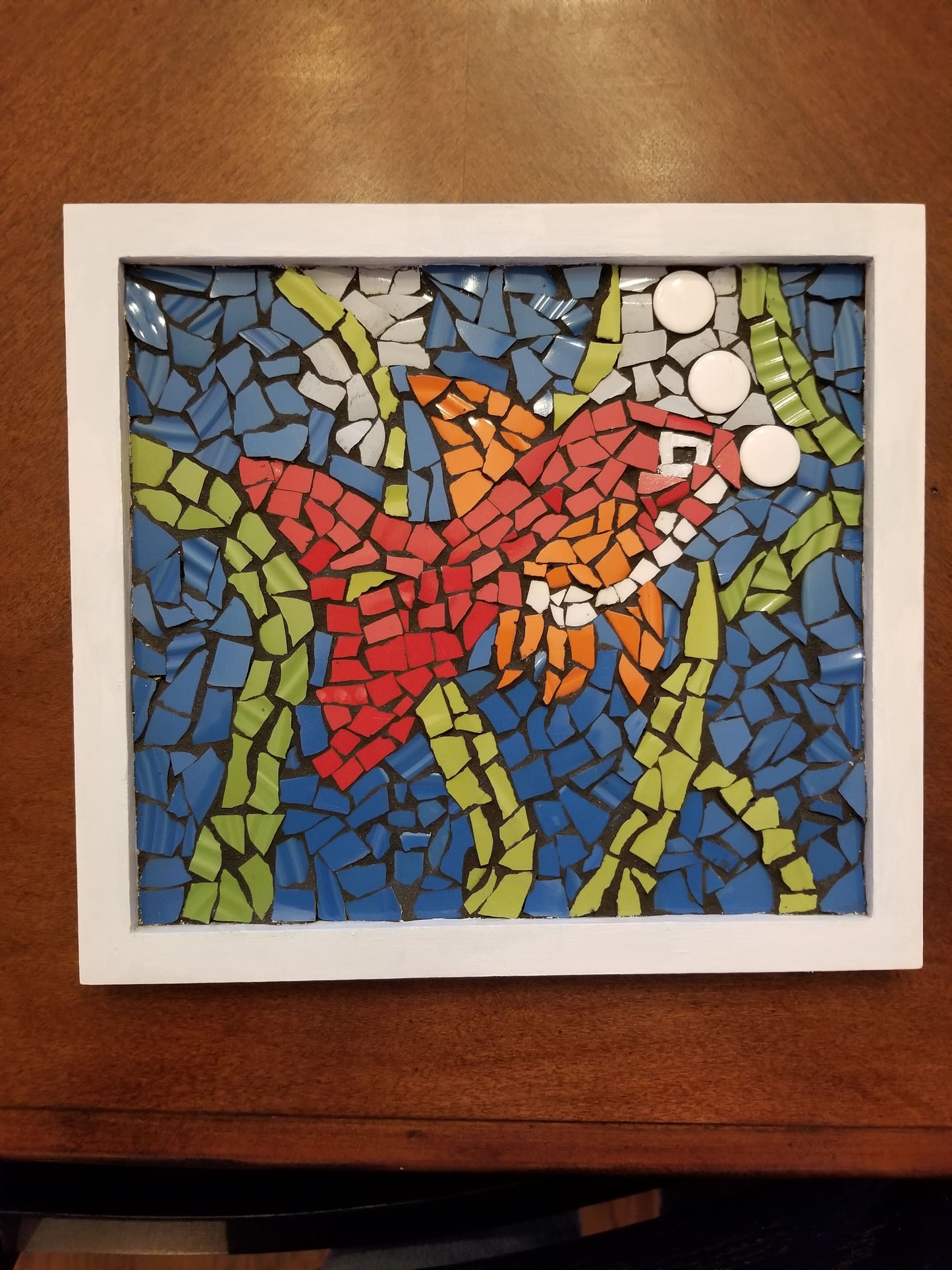 Art Box Gallery Tropical Fish Broken Dishes Susan Pilgrim Glass Mosaic Susan Pilgrim